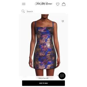 Brand New Liv Foster “Gwendolyn” Metallic Jacquard Mini Dress – Size 8 (Blue Mul